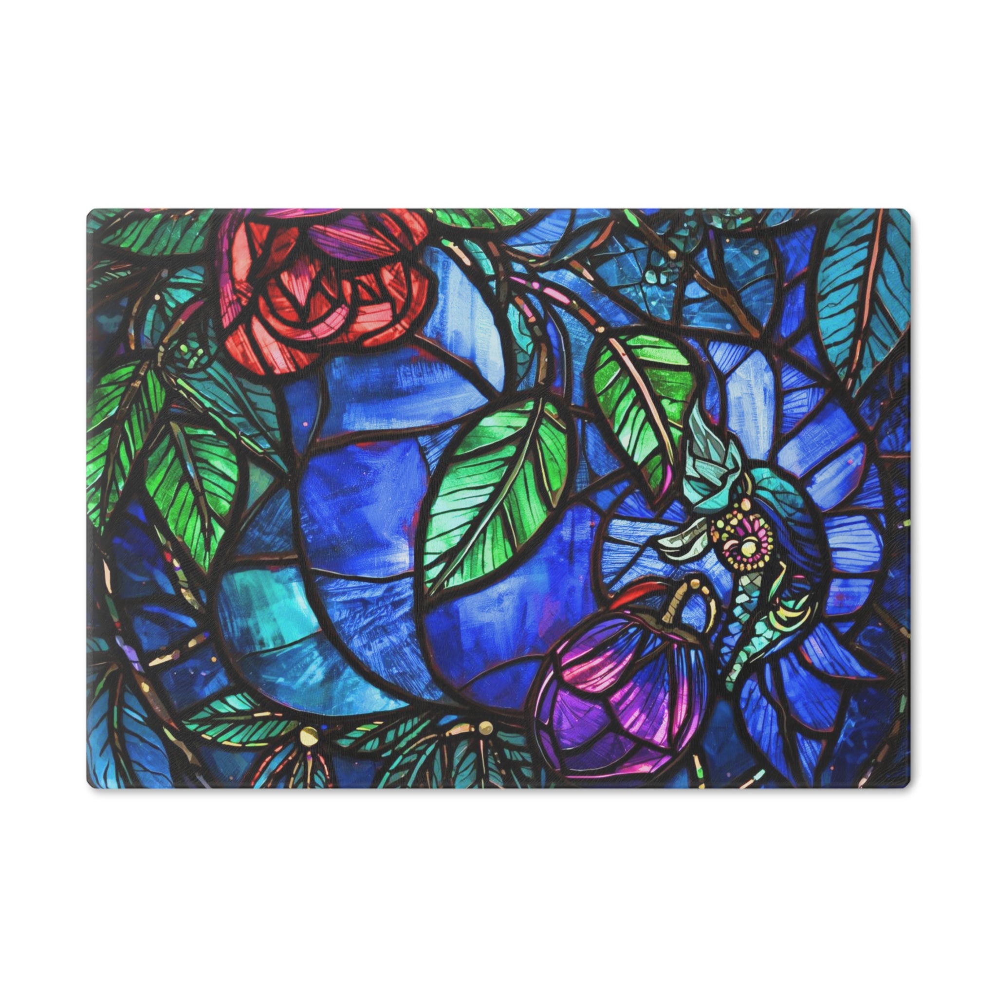 Midnight Garden Glass Cutting Board