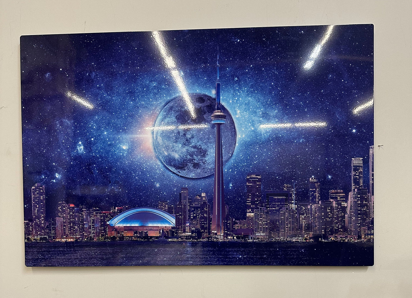 Light sky with CN Tower-Metal aluminum print- Toronto-Limited Edition - FREE SHIPPING!