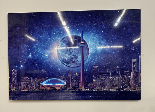 Light sky with CN Tower-Metal aluminum print- Toronto-Limited Edition - FREE SHIPPING!