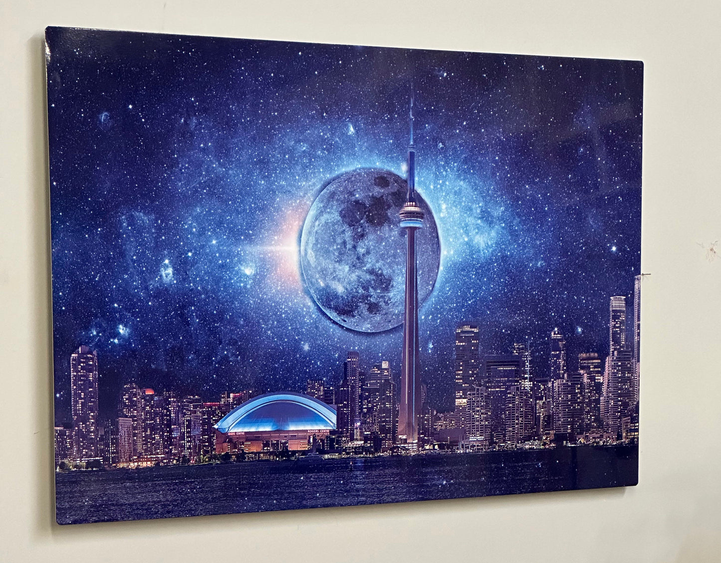 Light sky with CN Tower-Metal aluminum print- Toronto-Limited Edition - FREE SHIPPING!