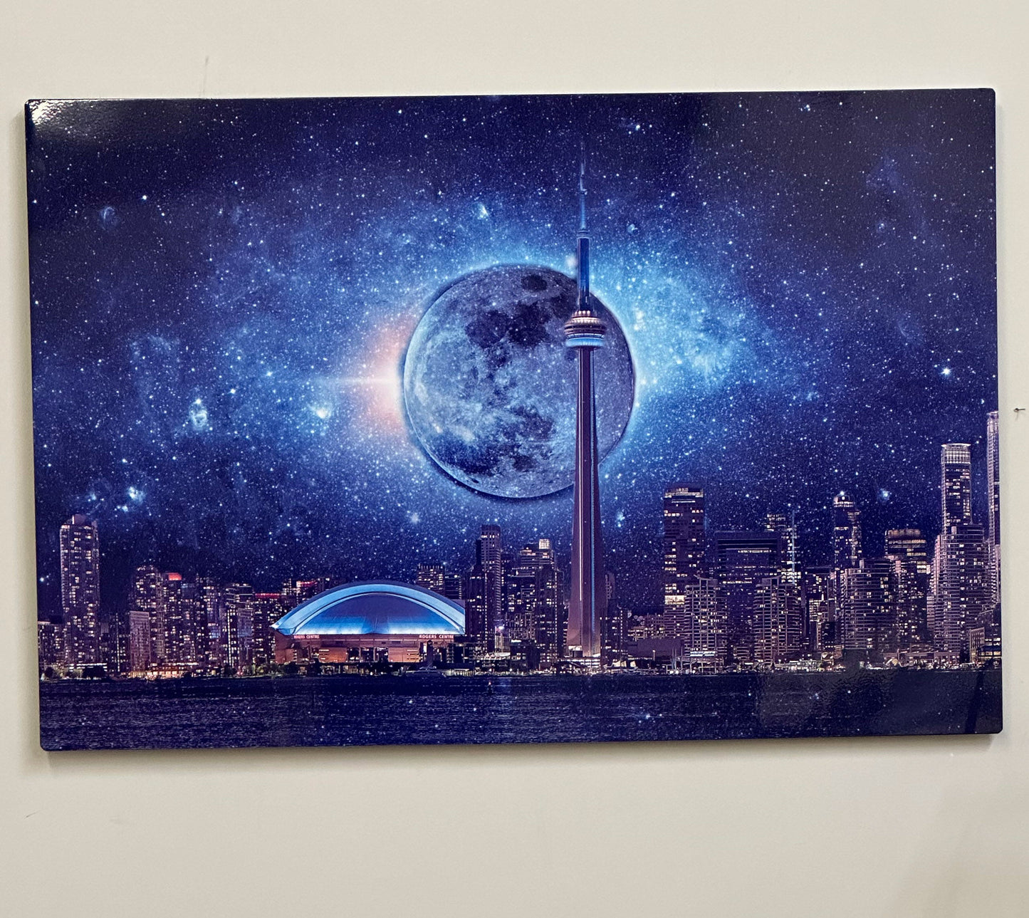 Light sky with CN Tower-Metal aluminum print- Toronto-Limited Edition - FREE SHIPPING!