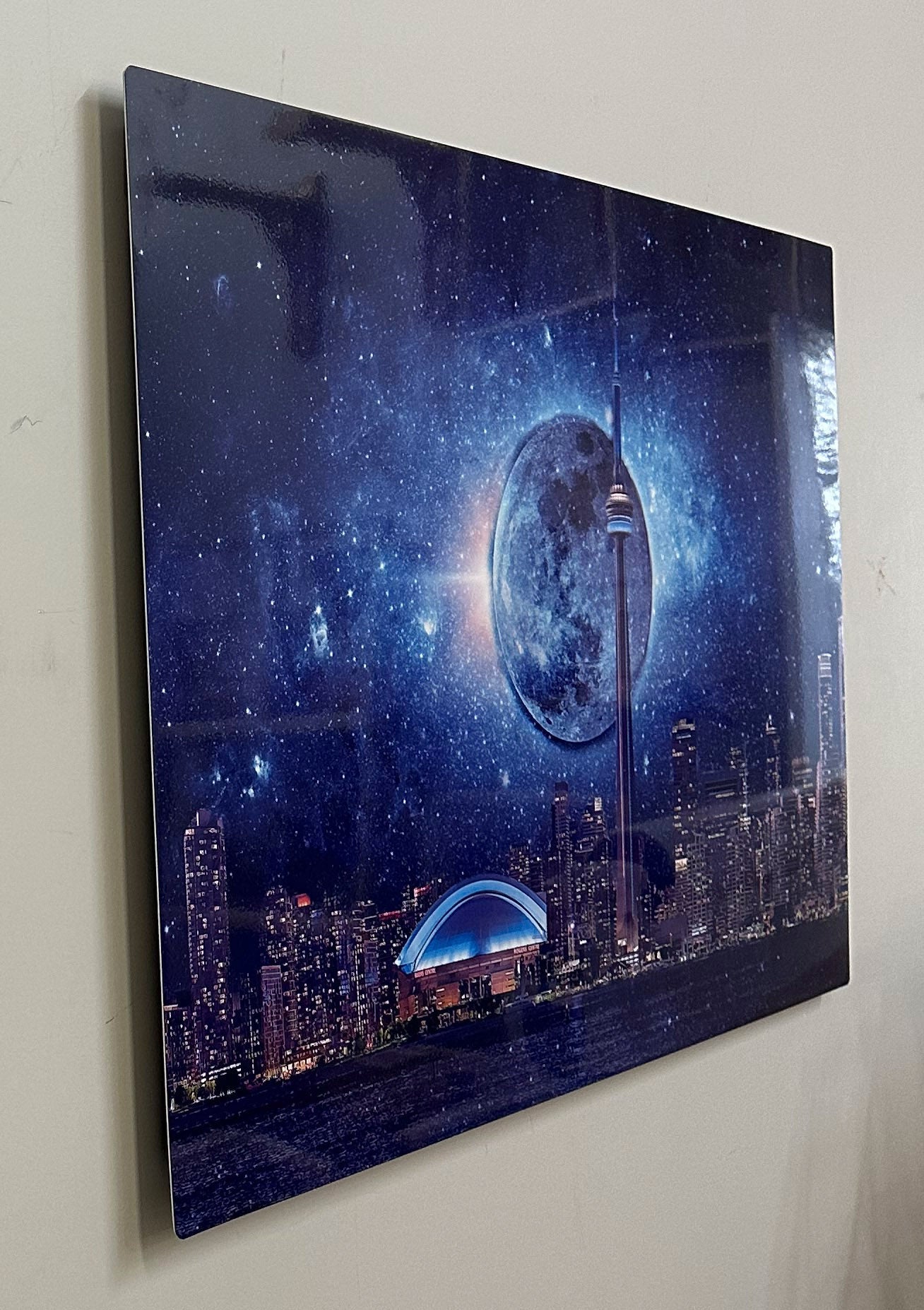 Light sky with CN Tower-Metal aluminum print- Toronto-Limited Edition - FREE SHIPPING!
