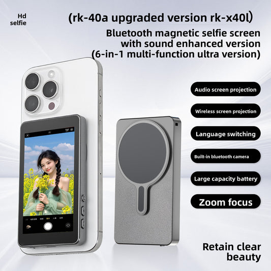 Magnetic Wireless Phone Selfie Screen Mirror with Zoom and Audio - FREE SHIPPING!